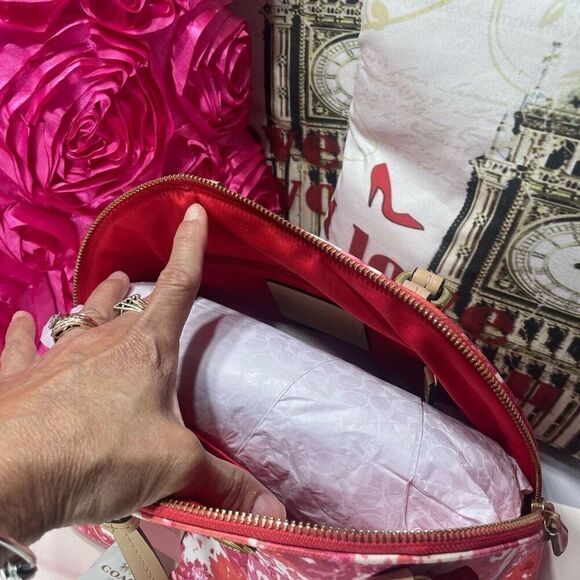 Coach Peyton Floral Cora Domed Shoulder Bag Satchel - Picture 5 of 10